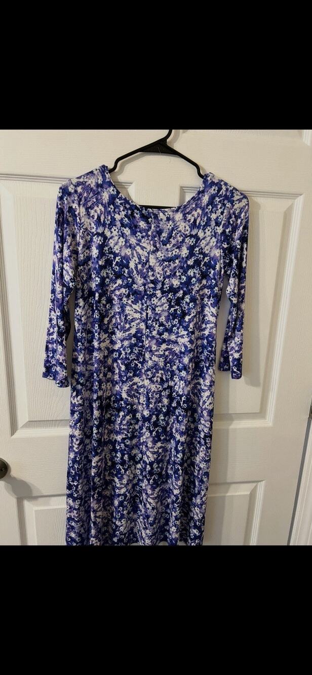 Salaam Vermont Co. Women’s Floral Print Blue And White Dress Xs